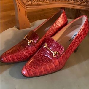 Vintage red leather heels